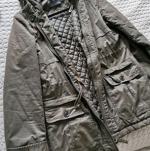 Army green light coat